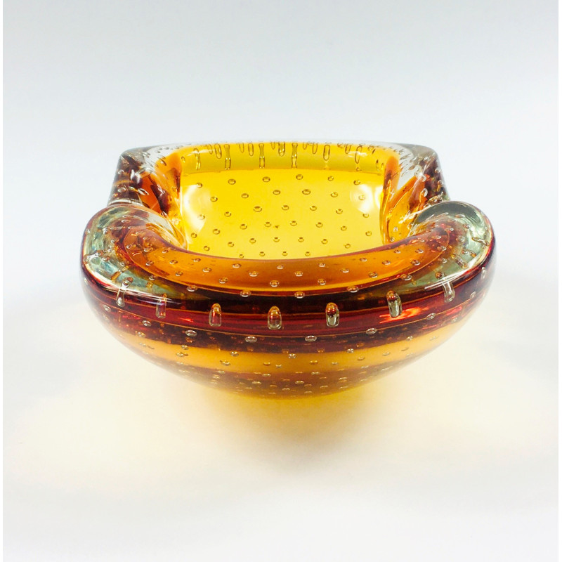 Vintage Murano bullicante and Sommerso glass bowl by Barovier and Toso, Italy 1960s