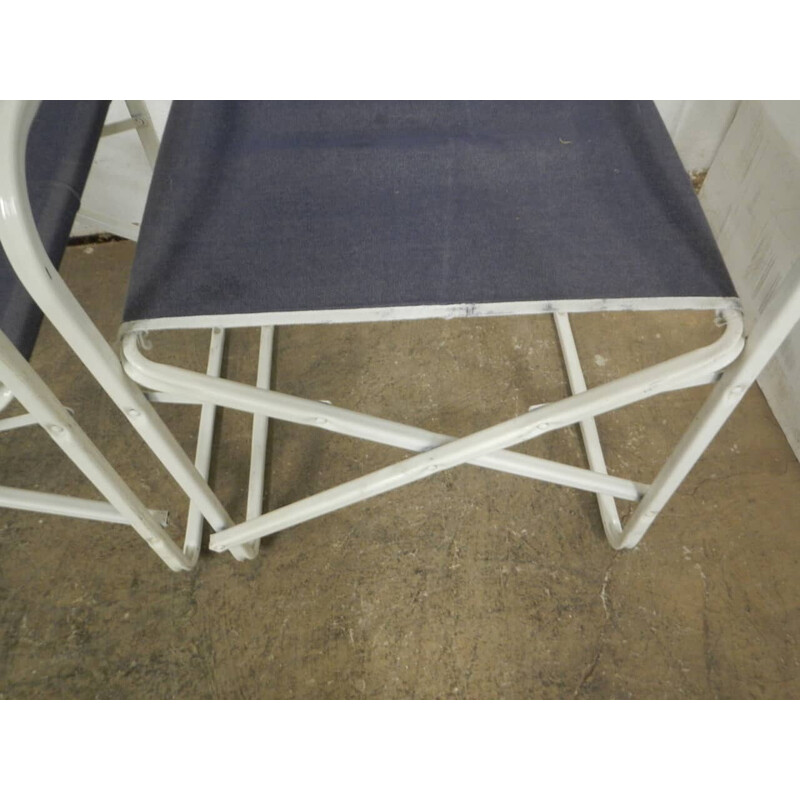 Pair of vintage folding garden chairs by Lerolin Thiene