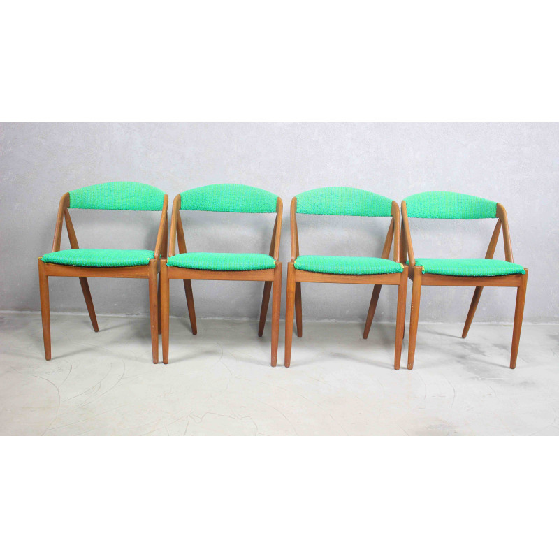 Ensemble de 4 chaises vintage en teck par Kai Kristiansen pour Schou Andersen, Danemark 1960