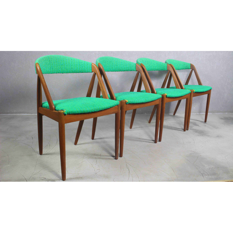 Conjunto de 4 cadeiras de teca vintage de Kai Kristiansen para Schou Andersen, Dinamarca 1960