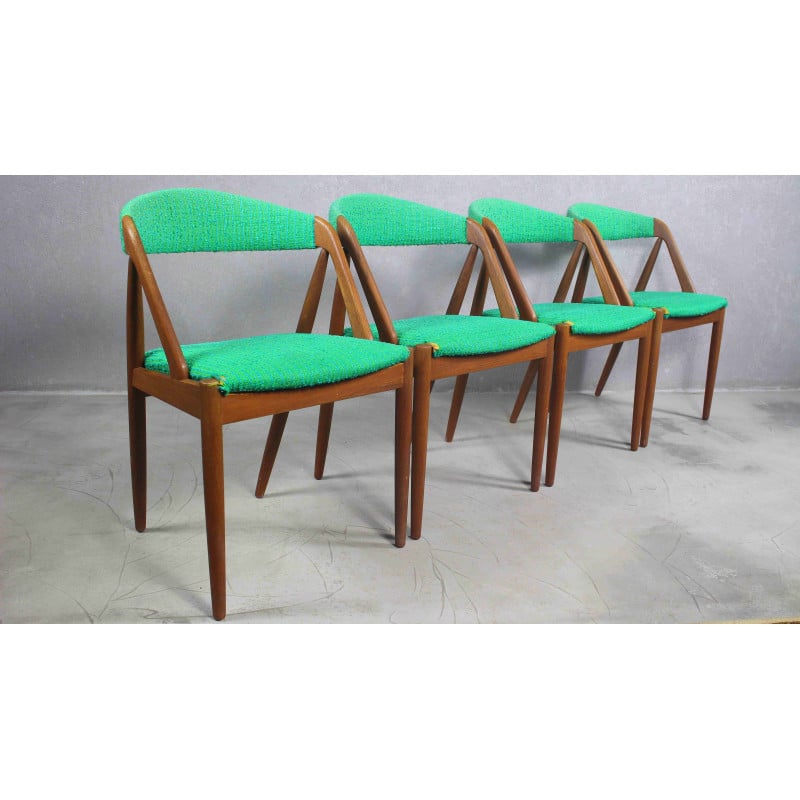 Ensemble de 4 chaises vintage en teck par Kai Kristiansen pour Schou Andersen, Danemark 1960