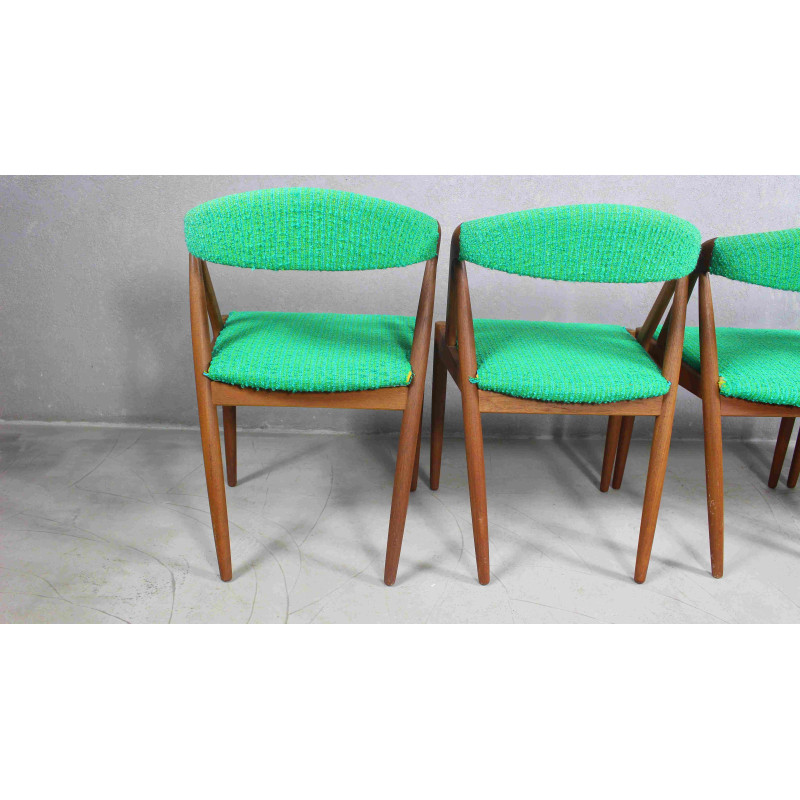 Conjunto de 4 cadeiras de teca vintage de Kai Kristiansen para Schou Andersen, Dinamarca 1960