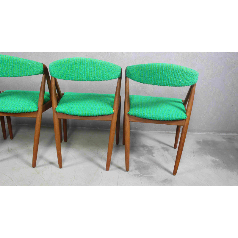Conjunto de 4 cadeiras de teca vintage de Kai Kristiansen para Schou Andersen, Dinamarca 1960
