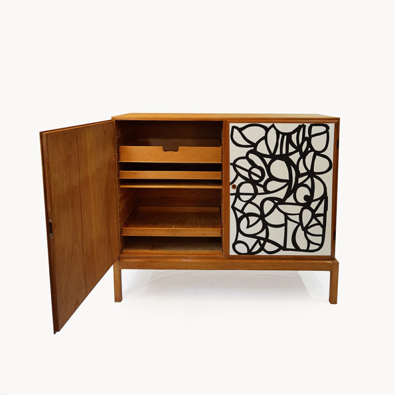 Vintage highboard with two doors by Børge Mogensen
