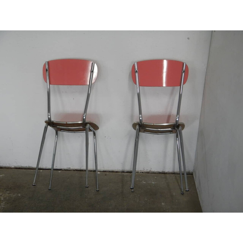 Ein Paar Vintage-Stühle aus Resopal und Holz