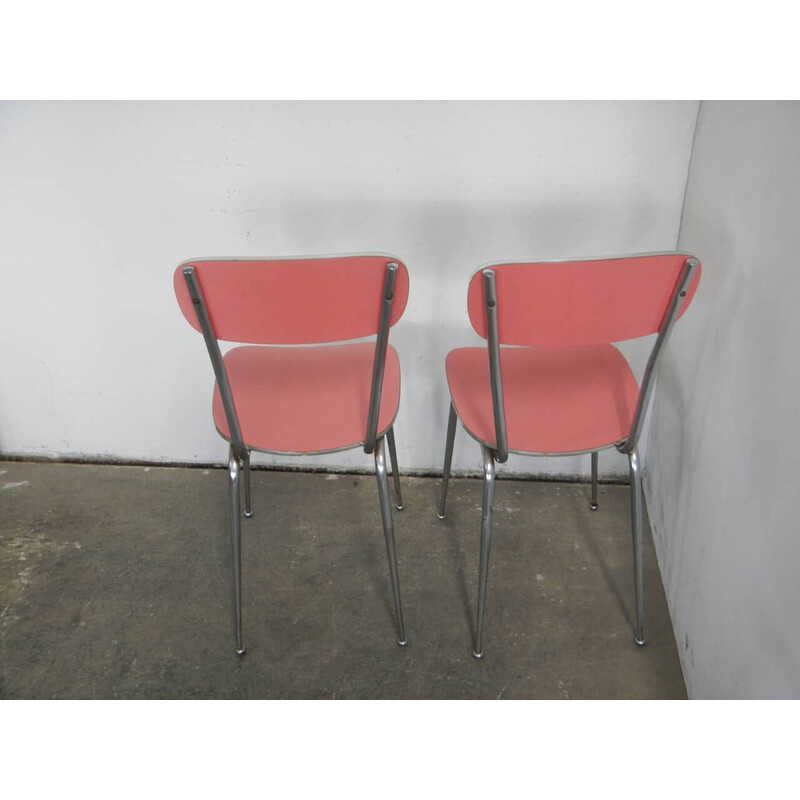 Pair of vintage formica and wood chairs