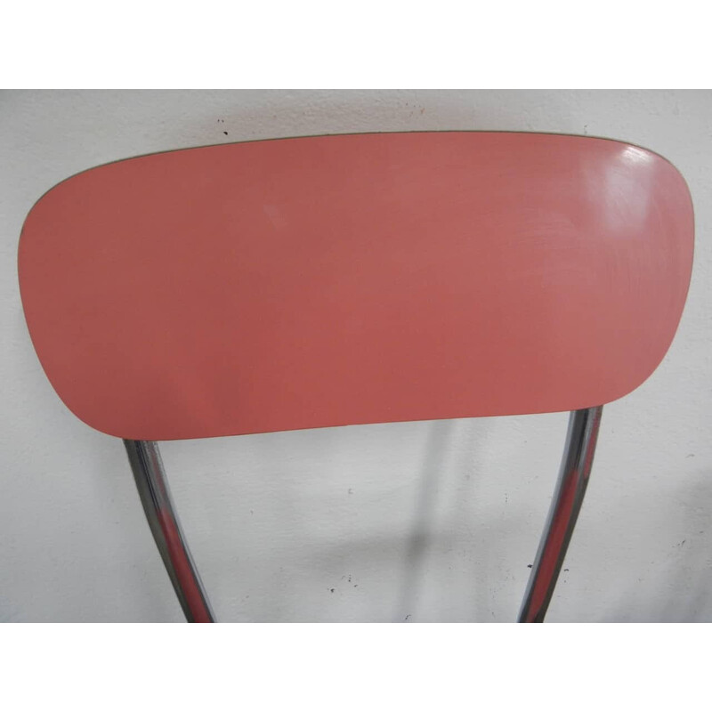 Pair of vintage formica and wood chairs