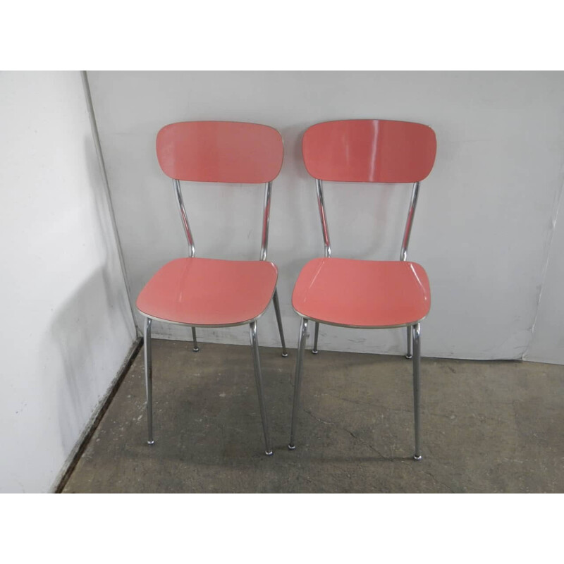 Ein Paar Vintage-Stühle aus Resopal und Holz