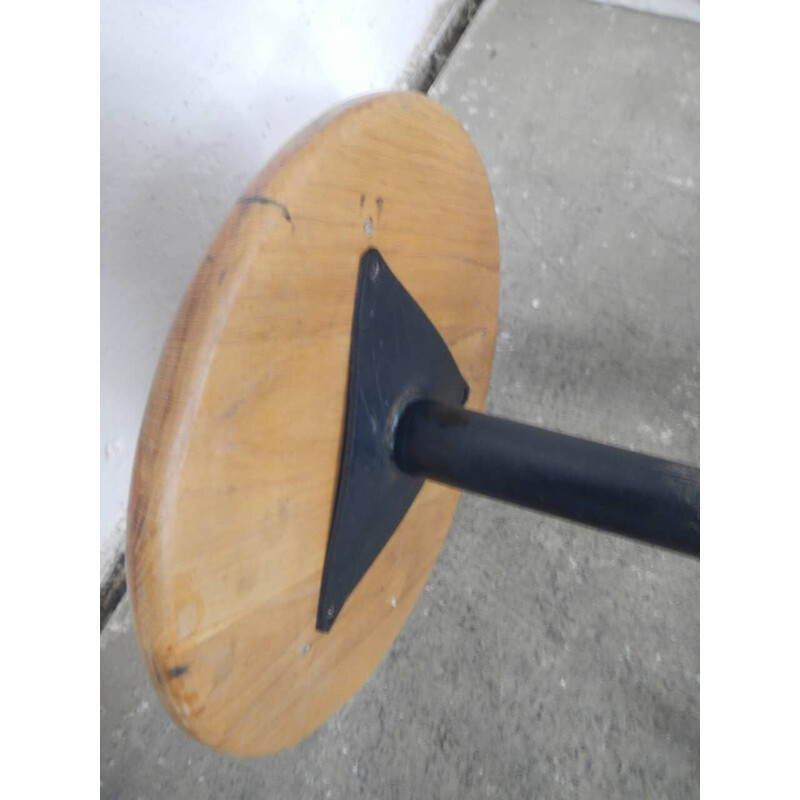 Vintage swivel iron and beechwood stool