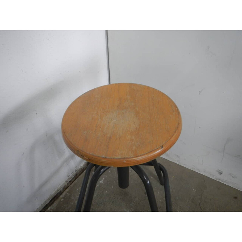 Vintage swivel iron stool