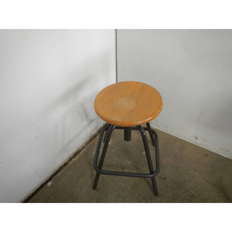 Vintage swivel iron stool