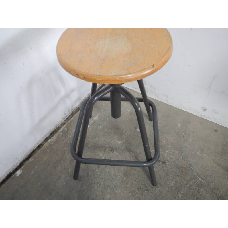 Vintage swivel iron stool