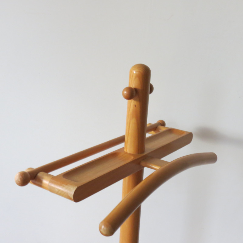 Mid century wooden valet stand, Czechoslovakia 1960s