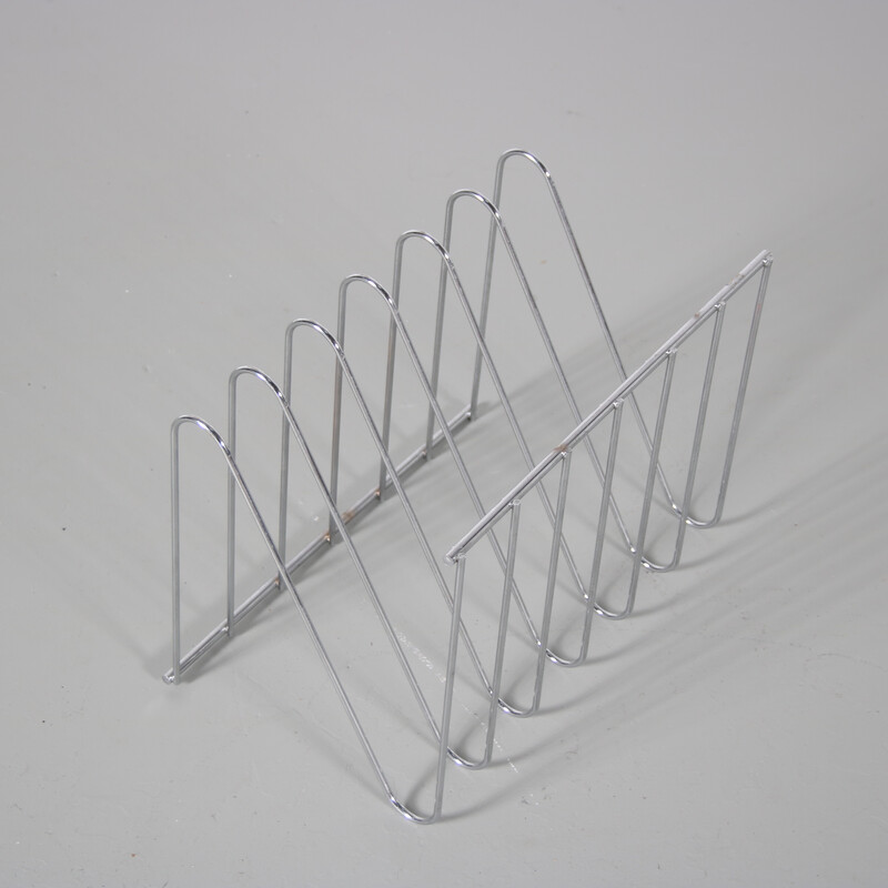 Vintage wire magazine rack by Francois Arnal, France 1970s