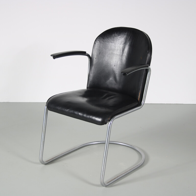 Vintage fauteuil "413" van Gispen, Nederland 1930