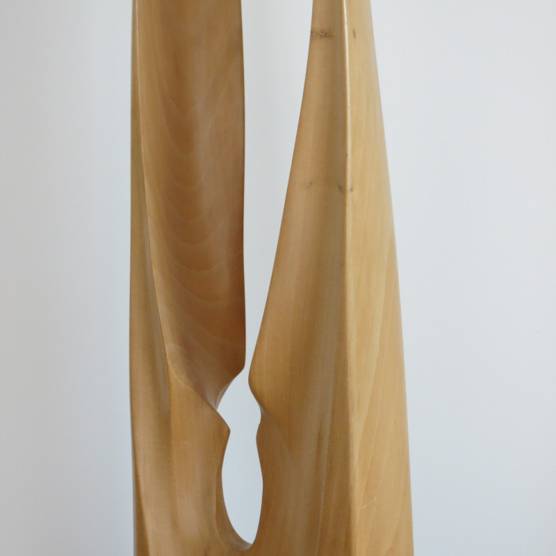 Escultura de madeira artesanal vintage crafted, década de 1970