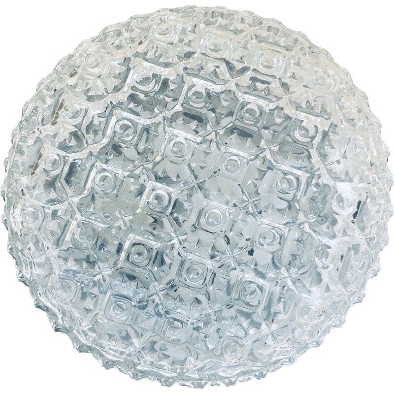 Vintage Mcm glass wall lamp, Germany 1960s