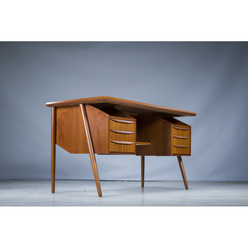 Mid-century Danish teak desk by Gunnar Nielsen for Tibergaard, 1960s