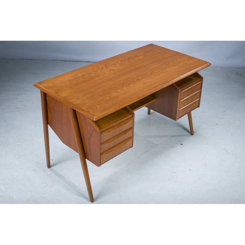 Mid-century Danish teak desk by Gunnar Nielsen for Tibergaard, 1960s