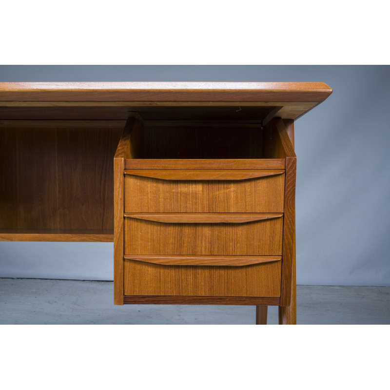 Mid-century Danish teak desk by Gunnar Nielsen for Tibergaard, 1960s