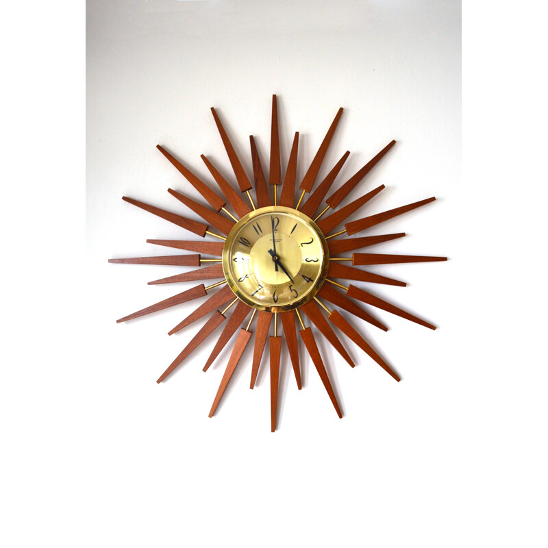 Superbe Horloge en forme de soleil Anstey & Wilson - 1960