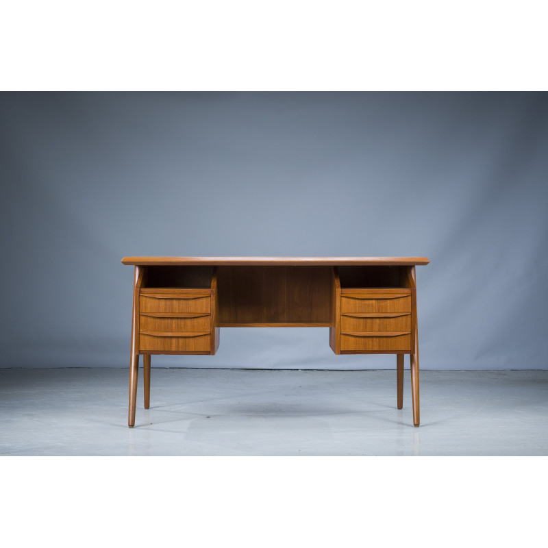 Mid-century Danish teak desk by Gunnar Nielsen for Tibergaard, 1960s