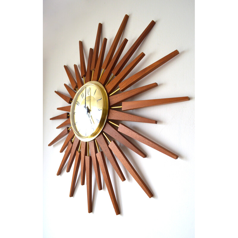 Fabulous Anstey & Wilson sunburst clock - 1960s