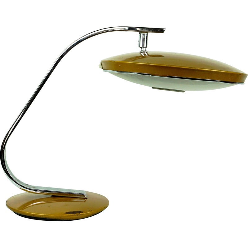 Vintage goudbruine Spaanse bureaulamp mod. 520 van Fase Madrid, 1960