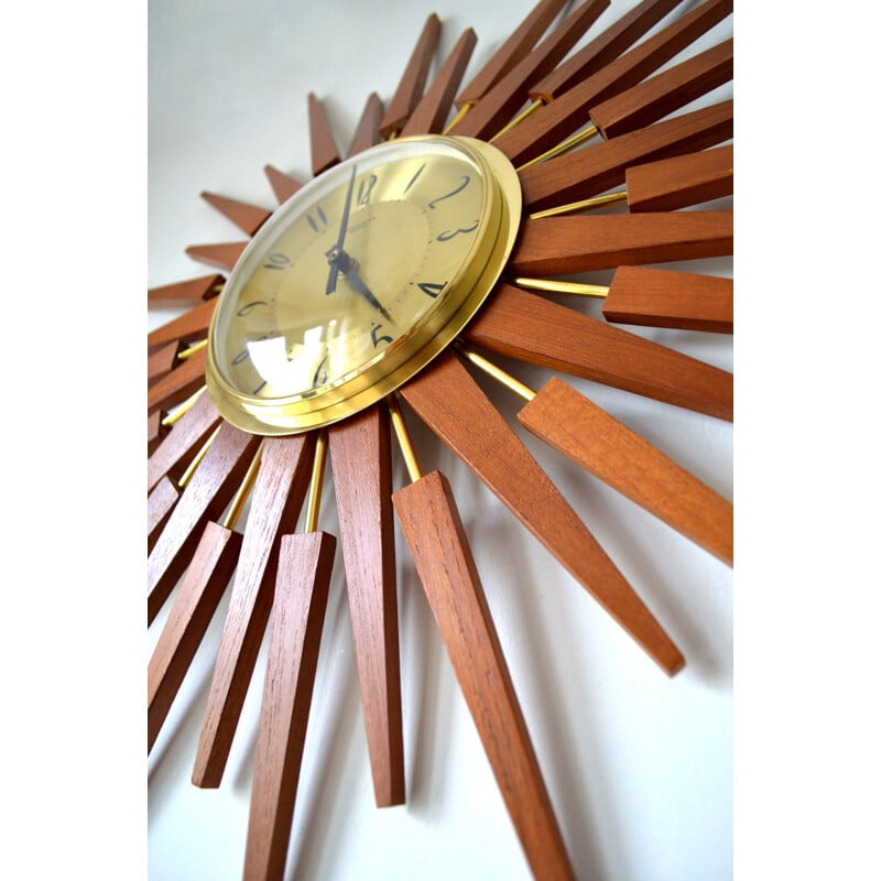 Fabulous Anstey & Wilson sunburst clock - 1960s