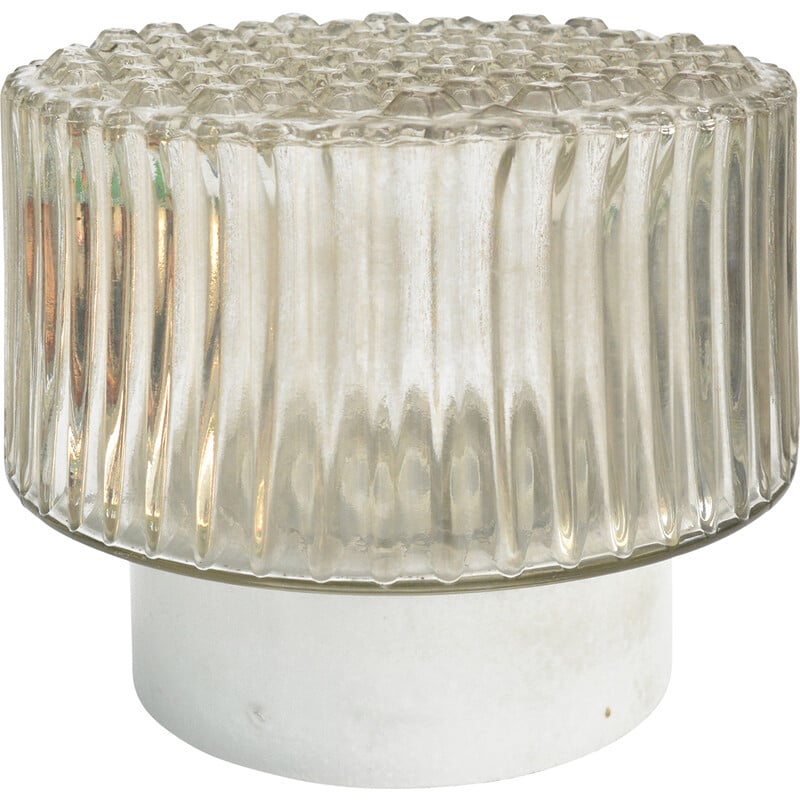 Vintage glazen plafondlamp van Dolin Leuchten, Duitsland 1970