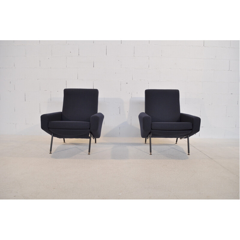 Pair of "Troïka" armchairs  - 1950s