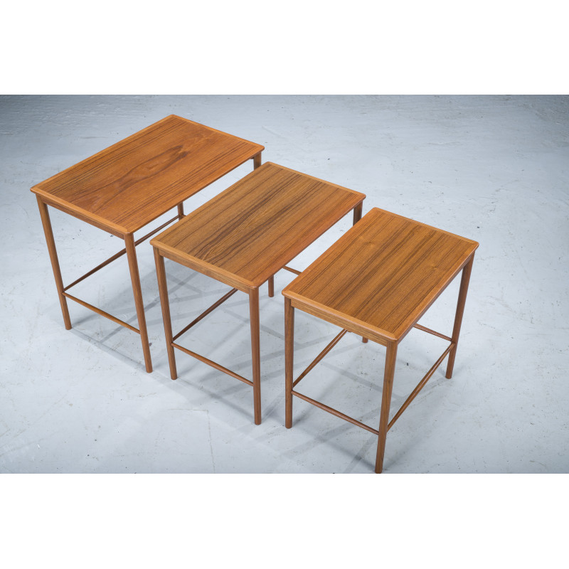 Mid-cenury teak nesting tables by Kai Winding for Poul Jeppesens