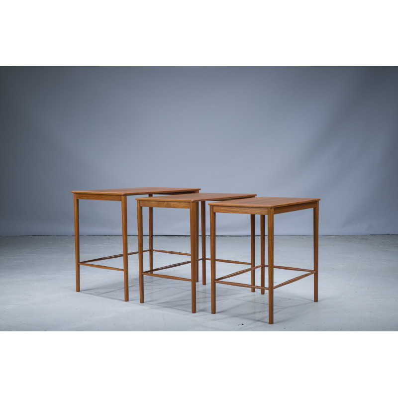 Mid-cenury teak nesting tables by Kai Winding for Poul Jeppesens