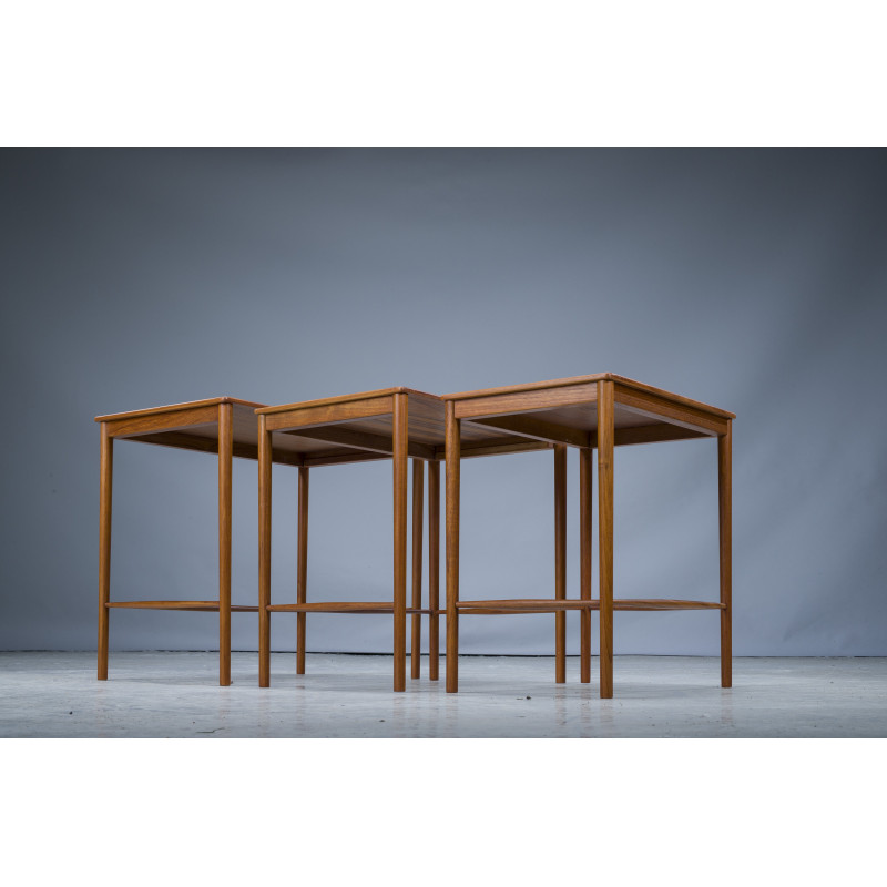 Tables gigognes vintage en teck par Kai Winding pour Poul Jeppesens