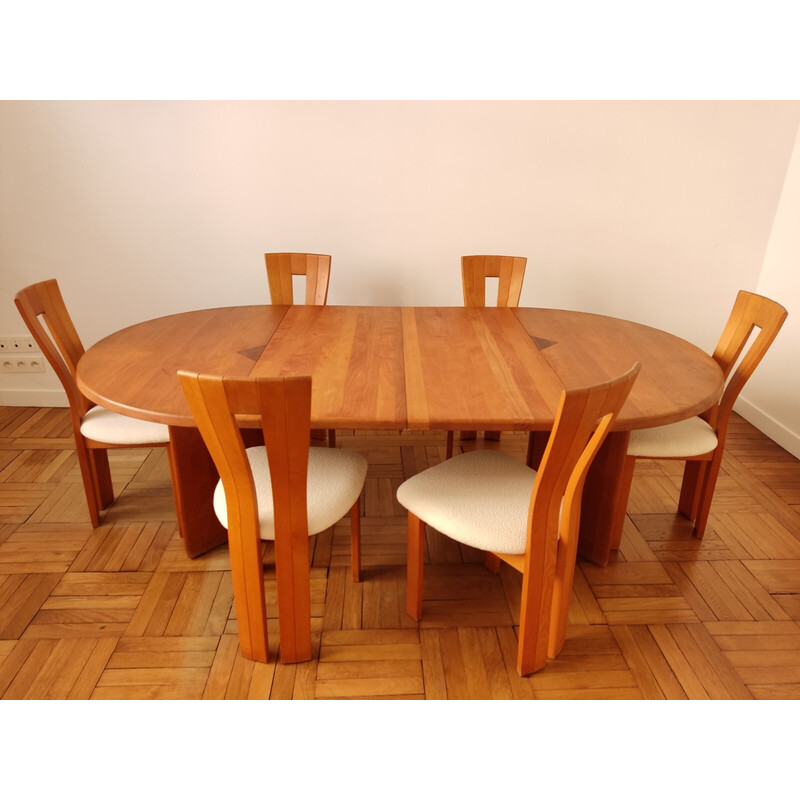 Vintage massief houten eetkamer set, 1970