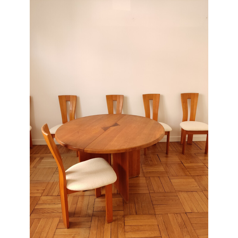 Vintage massief houten eetkamer set, 1970