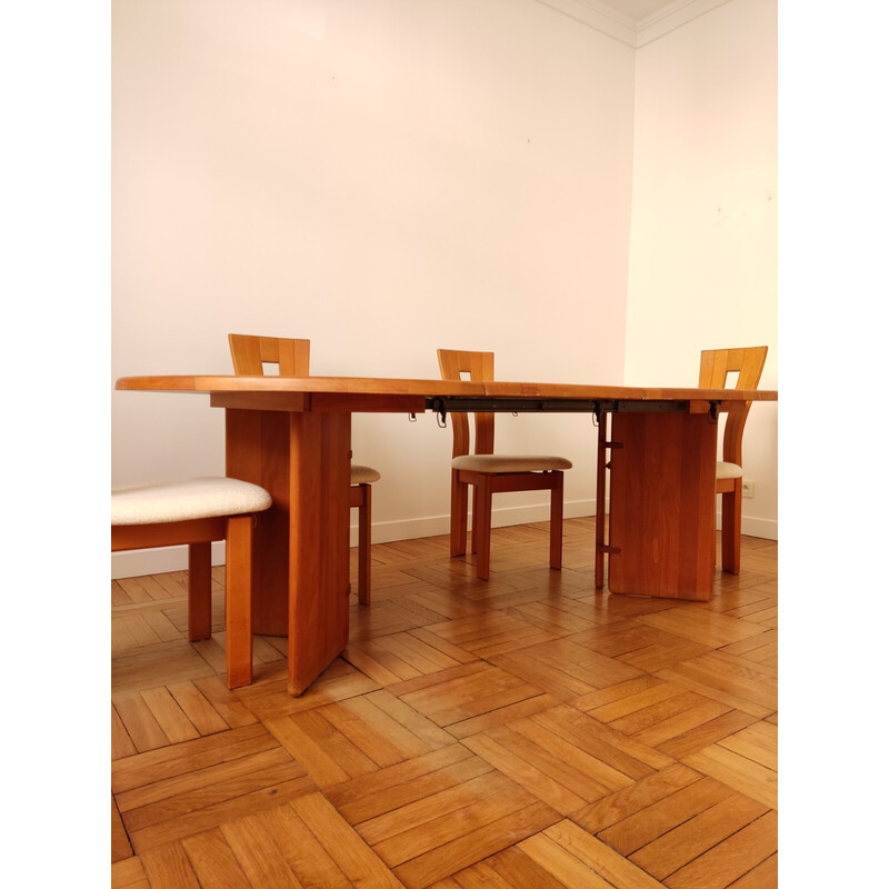 Vintage solid wood dining set, 1970