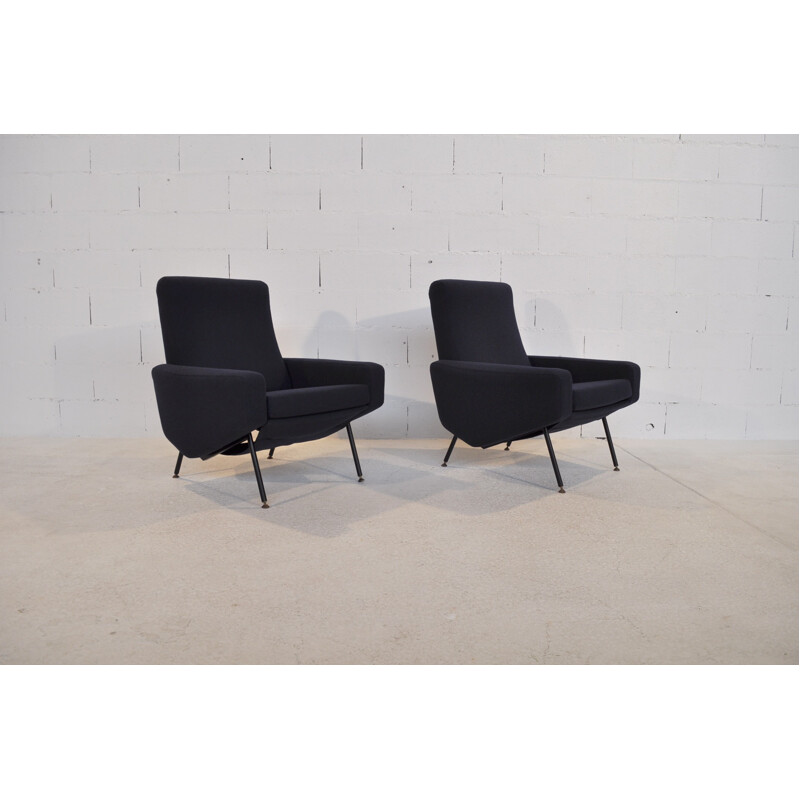 Pair of "Troïka" armchairs  - 1950s