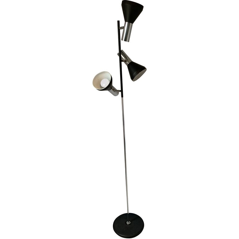Vintage floor lamp with 3 dbgm lights by Cosack, 1970