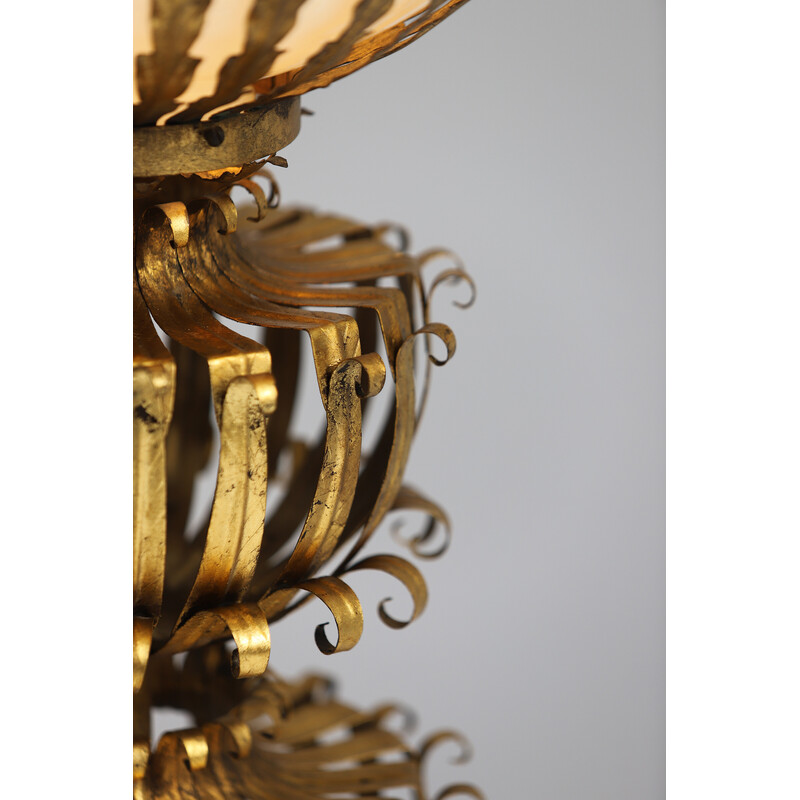 Vintage gilt floor lamp, 1970s