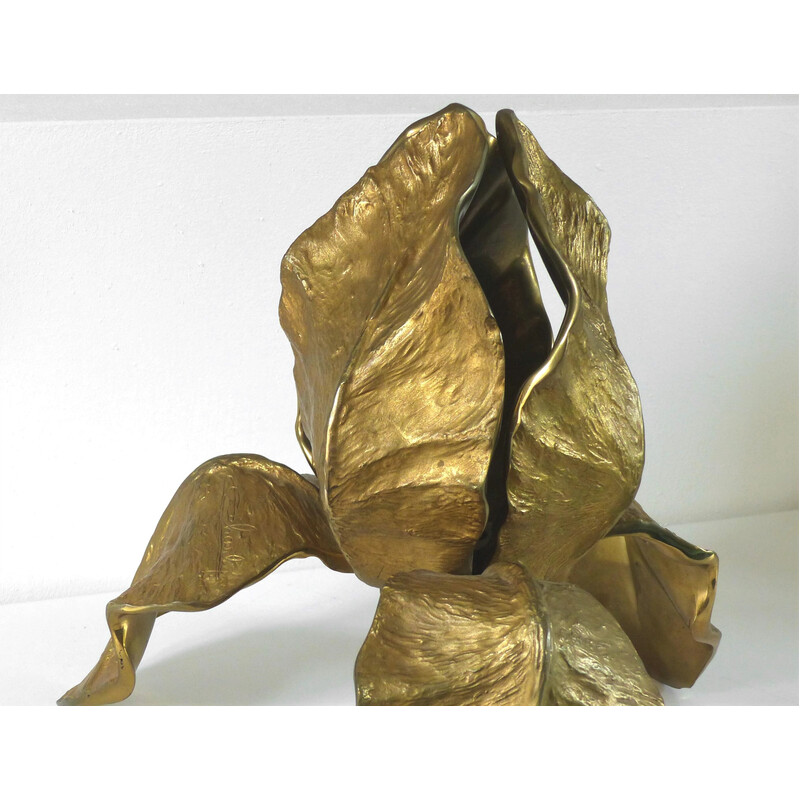 Candeeiro Vintage Iris em bronze dourado por Maison Charles, 1970