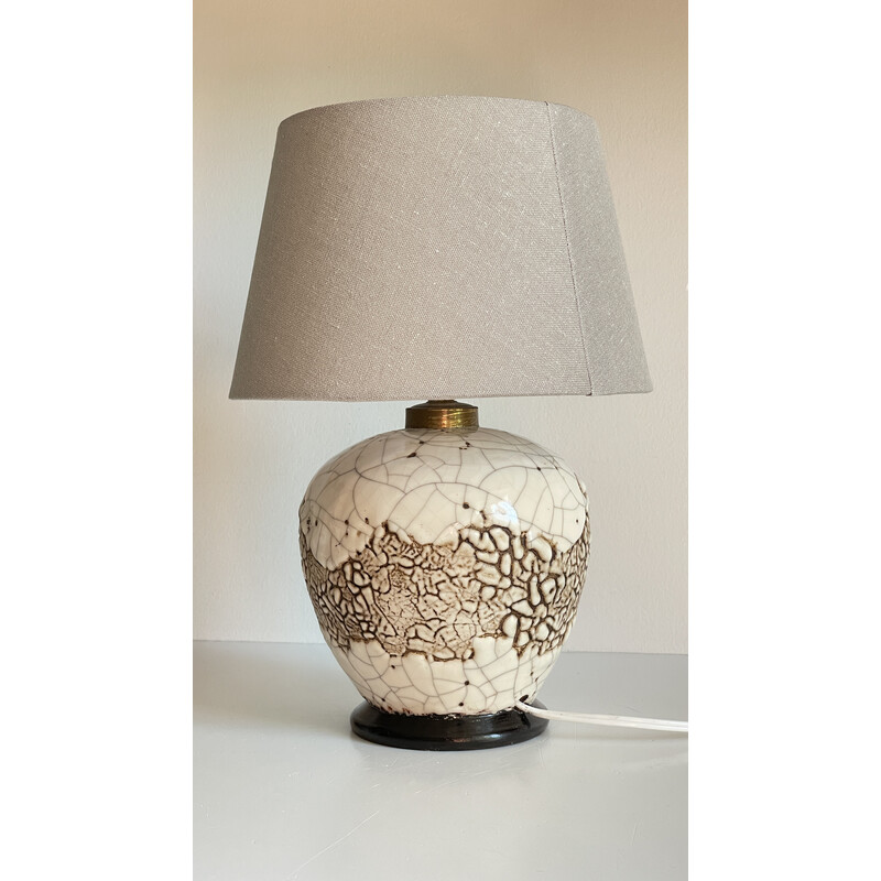 Lámpara de bola vintage de cerámica agrietada, 1980-1990