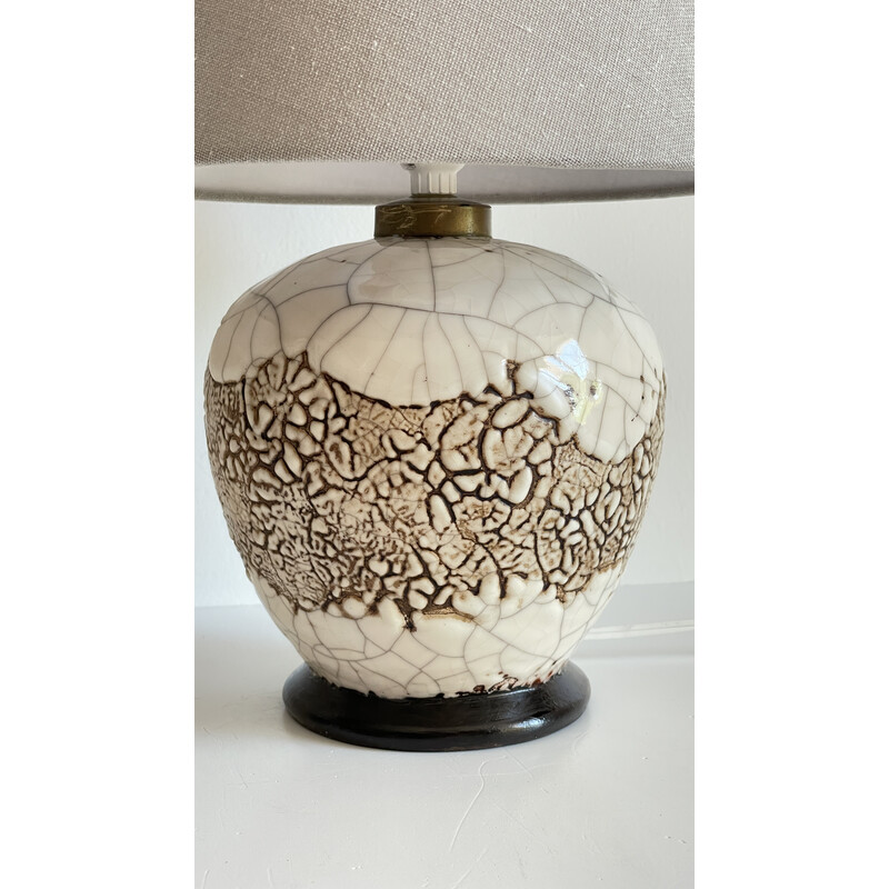 Vintage cracked ceramic ball lamp, 1980-1990