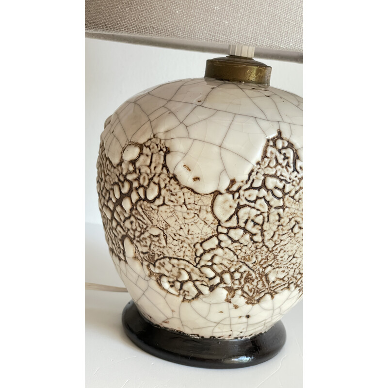 Vintage cracked ceramic ball lamp, 1980-1990