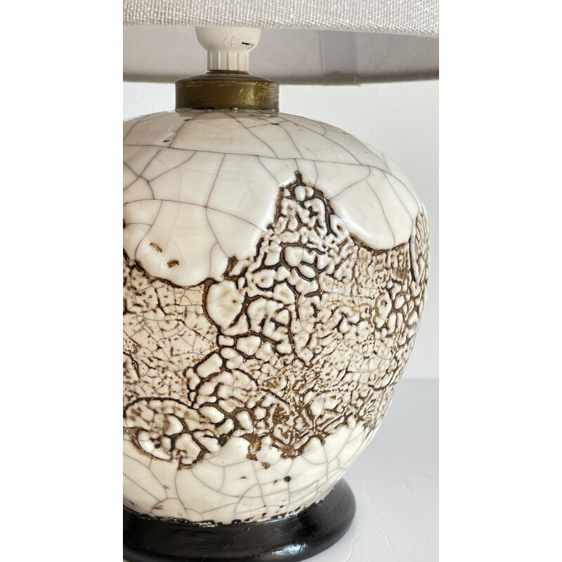 Vintage cracked ceramic ball lamp, 1980-1990