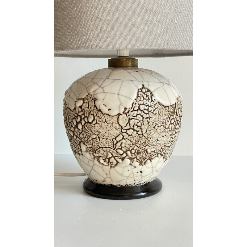 Vintage cracked ceramic ball lamp, 1980-1990