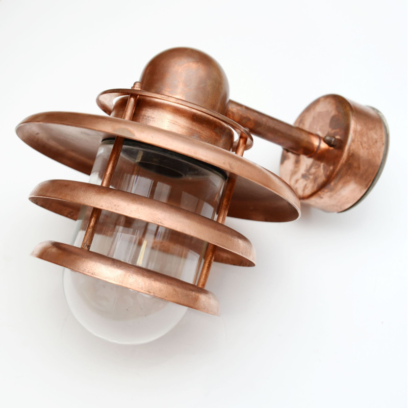 Vintage outdoor wall lamp in copper, Denmark 1960s