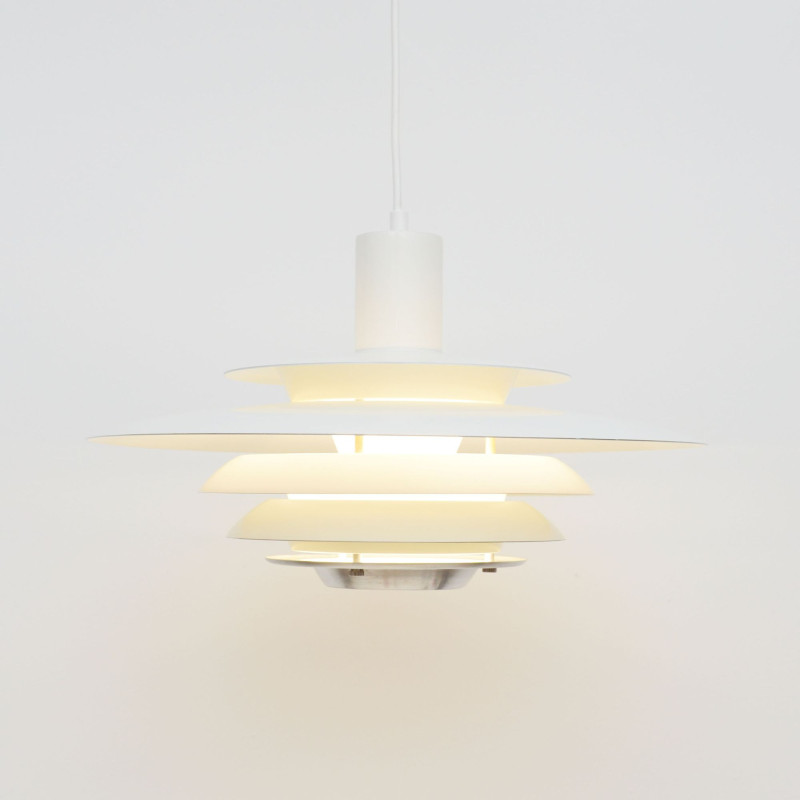 Vintage white pendant lamp, Denmark 1970s