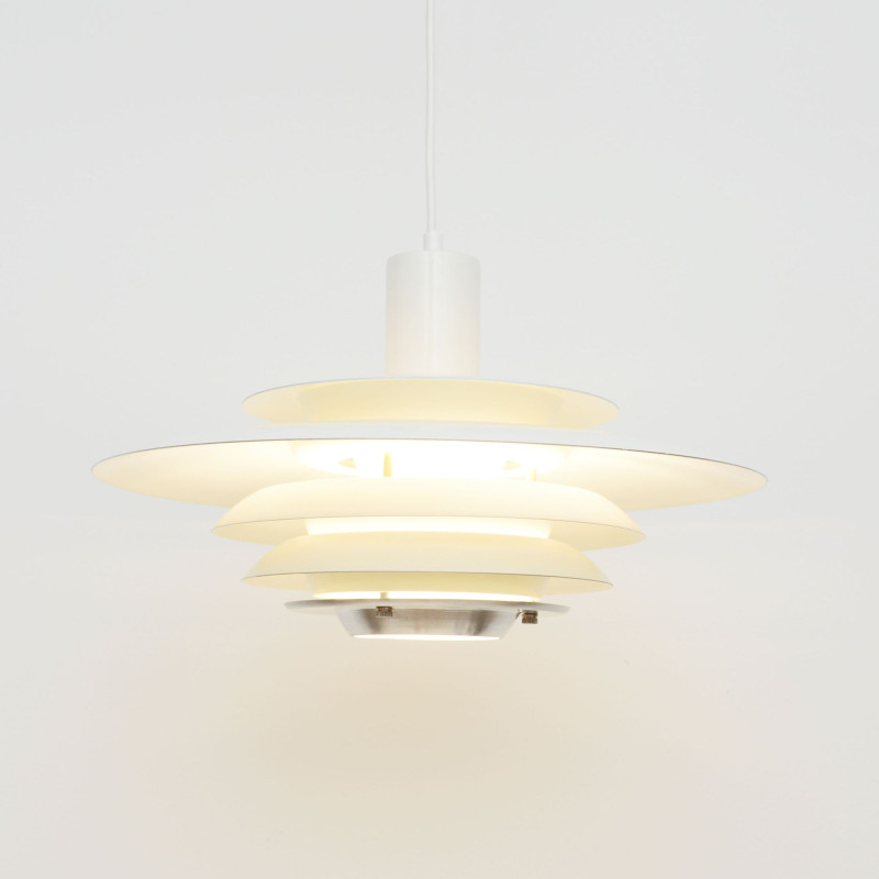 Vintage white pendant lamp, Denmark 1970s