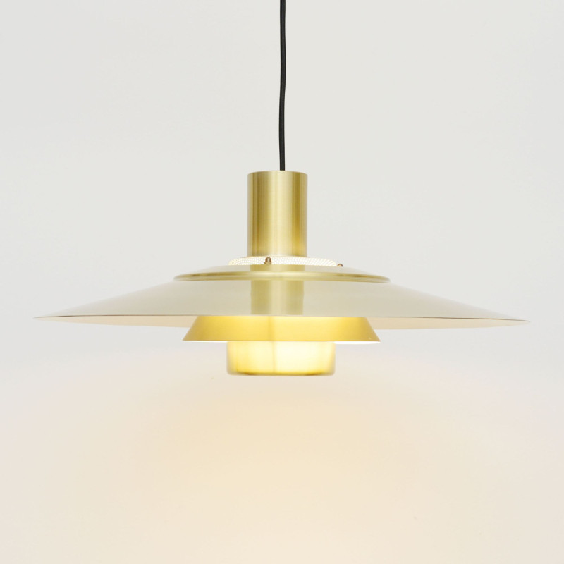 Vintage Danish brass pendant lamp, 1970s